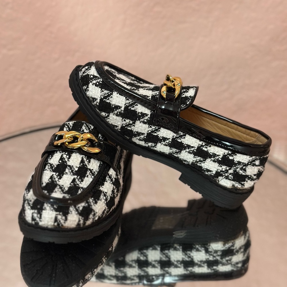 Stylish Black and White Kids Dress Shoes